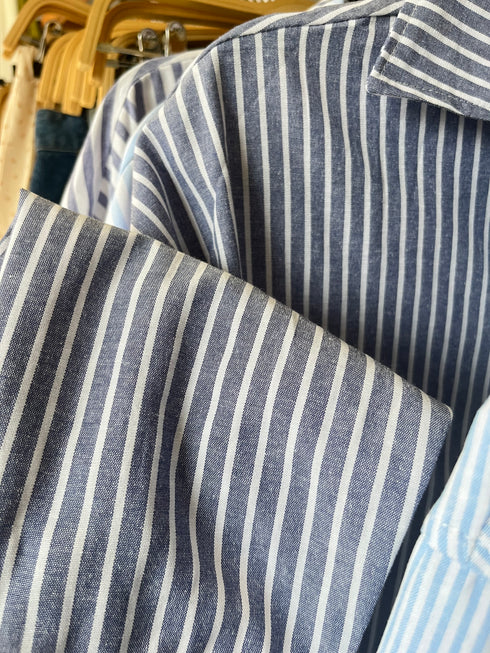 Summer Casual Stripes Collar Down Shirts